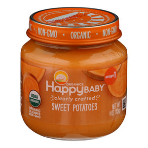 Happy Baby Food, Clearly Crafted Sweet Potatoes Stage-1, 4 Oz(Case Of 6)