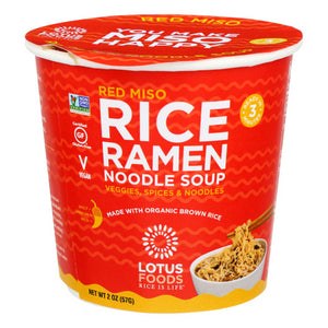 Lotus Foods, Lotus Foods Red Miso Rice Ramen Noodle Soup, 2 Oz(Case Of 6)