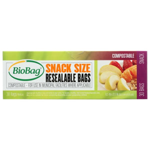 BioBag, Bag Snack Resealable, 30 Bags