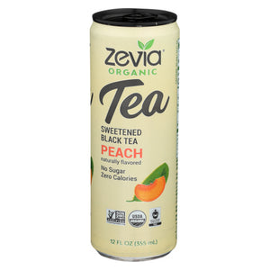 Zevia, Organic Peach Sweetened Black Tea, 12 Oz(Case Of 12)
