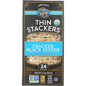 Lundberg, Thin Stackers Cracked Black Pepper, 6 Oz