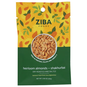 Ziba Foods, Nut Almond Dry Rstd Sltd, 1.06 Oz(Case Of 12)