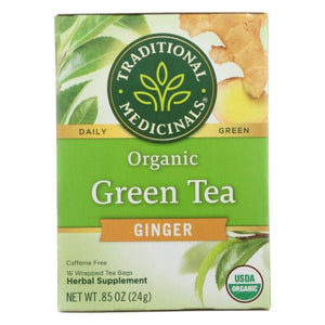 Traditional Medicinals, Organic Green Tea with Ginger, 16 Bags