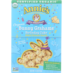 Annie's Homegrown, Organic Birthday Cake Bunny Grahams, 7.5 Oz(Case Of 12)