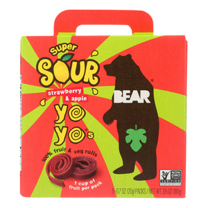 Bear Yoyo, Real Fruit Yo Yos Straw Apple, 3.5 Oz(Case Of 6)
