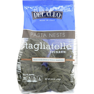 Delallo, Pasta Tagliatelle Spinach, 8.82 Oz(Case Of 12)