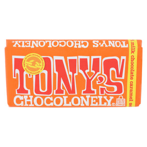 Tonys Chocolonely, 32% Milk Chocolate bar Caramel Sea Salt, 6.35 Oz(Case Of 15)