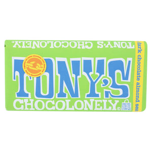 Tonys Chocolonely, 51% Milk Chocolate Bar Dark Almond Sea Salt, 6.35 Oz(Case Of 15)
