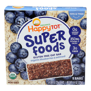 Happy Tot, Gluten Free Oat Bar Blueberry And Oatmeal, 4.4 Oz(Case Of 6)