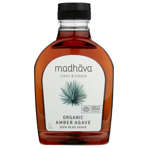Agave Nectar Amber Raw Case of 6 X 17 Oz by Madhava Honey