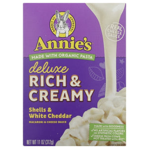 Annie's Homegrown, Deluxe Rich And Creamy Shells And White Cheddar, 11 Oz(Case Of 12)