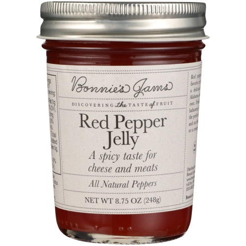 Bonnies Jams, Jam Red Pepper Jelly, 8.75 Oz(Case Of 6)