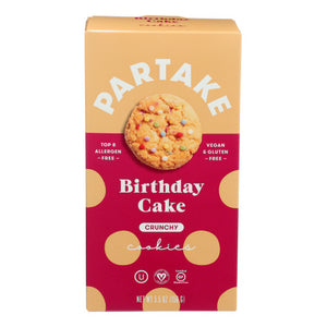 Partake Foods, Mini Birthdy Cake Cookies, 5.5 Oz(Case Of 6)