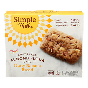 Simple Mills, Bar Soft Baked Nutty Banana Bread, 5.99 Oz(Case Of 6)