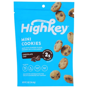 High Key Snacks, Cookies Chocolate Chip, 2 Oz(Case Of 6)