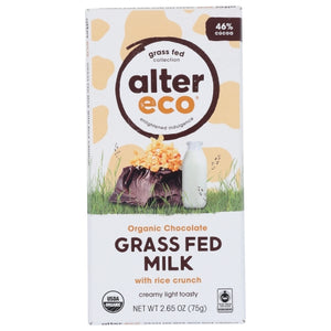 Alter Eco, Choc Grssfd Mlk Rice Crnch, 2.65 Oz(Case Of 12)