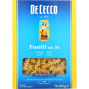 De Cecco, Pasta Fusilli, 16 Oz(Case Of 12)