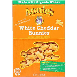 Annie's Homegrown, Organic White Cheddar Bunnies Baked Snack Crackers, 7.5 Oz(Case Of 12)