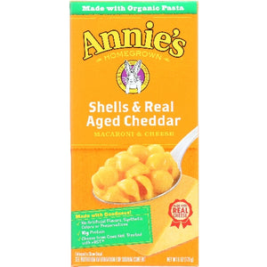 Annie's Homegrown, Shells And Real Aged Cheddar Macaroni And Cheese, 6 Oz(Case Of 12)