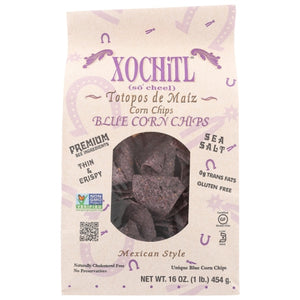 Blue Corn Chips Mexican Style 16 Oz (Case of 9) by Xochitl