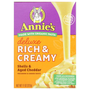 Annie's Homegrown, Deluxe Rich And Creamy Shells And Aged Cheddar, 11 Oz(Case Of 12)