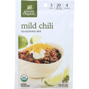 Simply Organic, Mix Chili Mild Org, 1 Oz(Case Of 12)