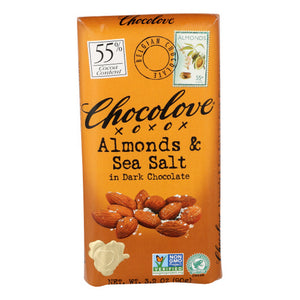 Chocolove, Almonds And Sea Salt Dark Chocolate, 3.2 Oz