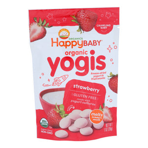 Happy Baby Food, Organic Yogis Yogurt Strawberry, 1 Oz(Case Of 8)