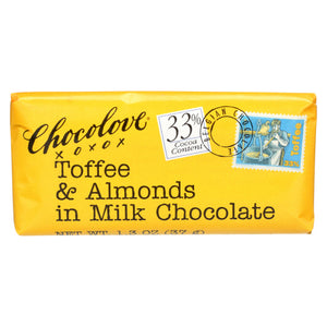 Chocolove, Toffee And Almonds Milk Chocolate, 1.3 Oz(Case Of 12)