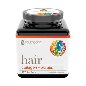 Youtheory, Hair Collagen+Keratin, 120 Mini Tabs