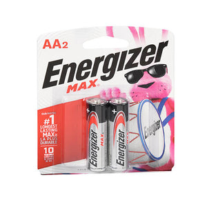 Alkaline, Energizer Alkaline AA Batteries - 2 Pack, 2 Count