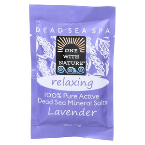 One with Nature, Relaxing Lavender Bath Salt, 2.5 Oz (Case of 6)