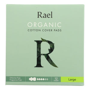 Rael, Organic Cotton Cover Pads Large, 12 Count