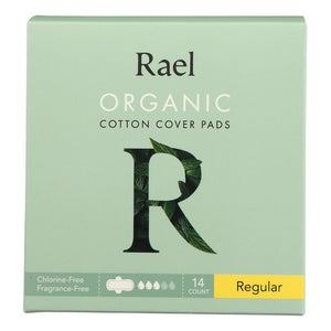 Rael, Organic Cotton Cover Pads Regular, 16 Count