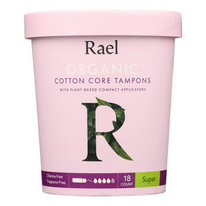 Rael, Organic Cotton Core Small Tampons, 18 Count