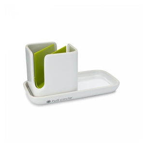 Full Circle Home, Ceramic Sink Caddy White, I Count