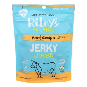 Riley's Organic, Beef Jerky Jibbs Dog Treats, 5 Oz (Case of 8)