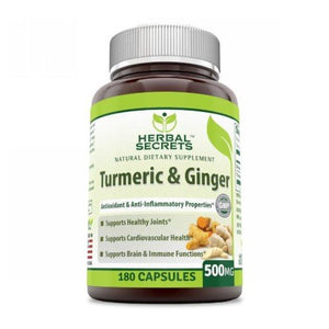 Amazing Nutrition, Herbal Secrets Turmeric & Ginger, 500 mg, 180 VegCaps