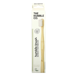 The Humble Co, Sensitive Adult Bamboo Toothbrush White, 1 Count