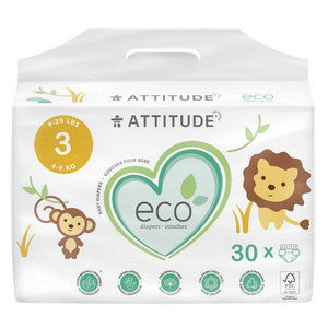 Attitude, Baby Diapers Midi Size 3, 30 Count