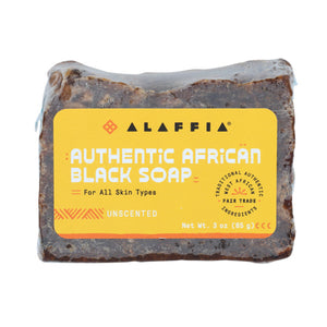Alaffia, Authentic African Black Soap, Unscented 3 Oz