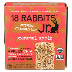 18 Rabbits, Organic Granola Bar Caramel Apple, 6 Count (Case of 6)