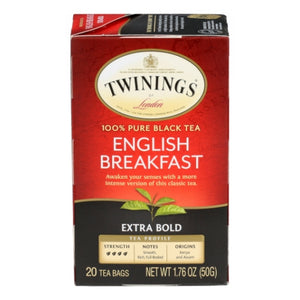Twinings Tea, English Breakfast Tea Extra Bold, 20 Bags (Case of 6)
