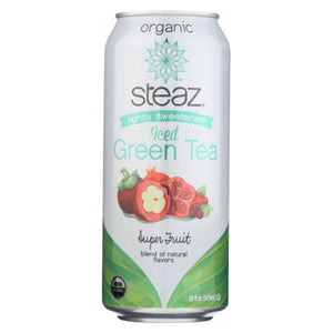Steaz, Organic Lightly Sweetened Iced Green Tea, 16 Oz (Case of 12)