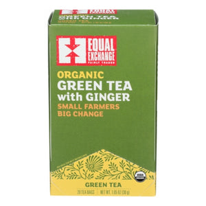 Equal Exchange, Organic Green Tea with Ginger, 20 Bags (Case of 6)