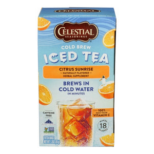 Celestial Seasonings, Cold Brew Iced Tea Citrus Sunrise Caffeine Free, 18 Bags (Case of 6)