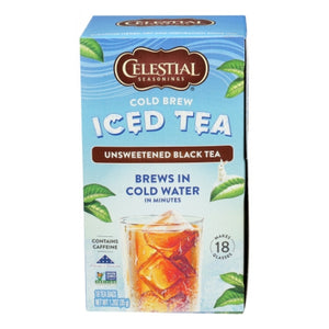Celestial Seasonings, Cold Brew Iced Tea Unsweetened Black Tea, 18 Bags (Case of 6)