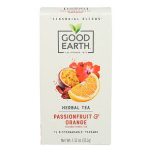 Good Earth Teas, Sensorial Blends Passionfruit & Orange Herbal Tea, 15 Bags (Case of 5)