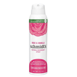 Schmidt's Deodorant, Natural Deodorant Spray Rose & Vanilla, 3.2 Oz