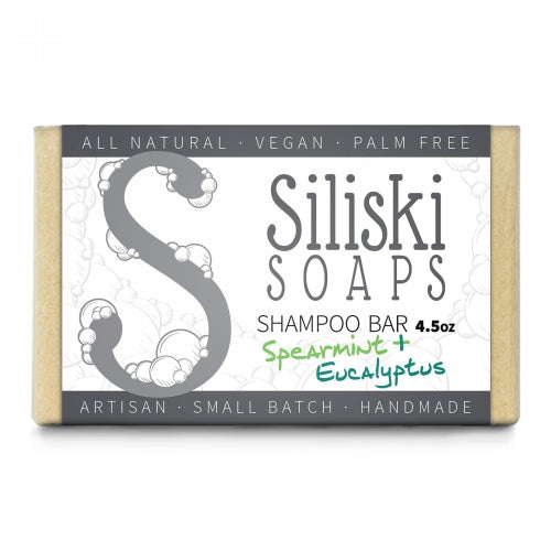 Siliski Soaps, Shampoo Bar Spearmint & Eucalyptus, 4.5 Oz